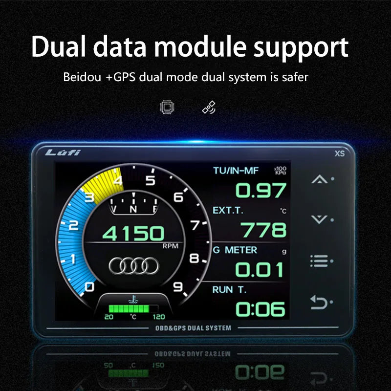 Πολυλειτουργικός Ψηφιακός Μετρητής Turbo Boost Πίεσης Λαδιού OBD GPS
