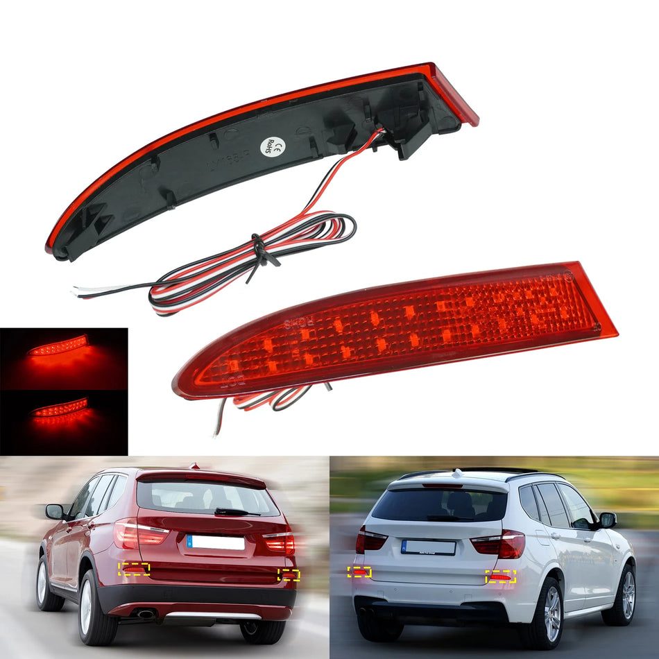 Две части червени LED светлини за рефлектор на задната броня за BMW X3 F25 водоустойчиви замяна на задната светлина