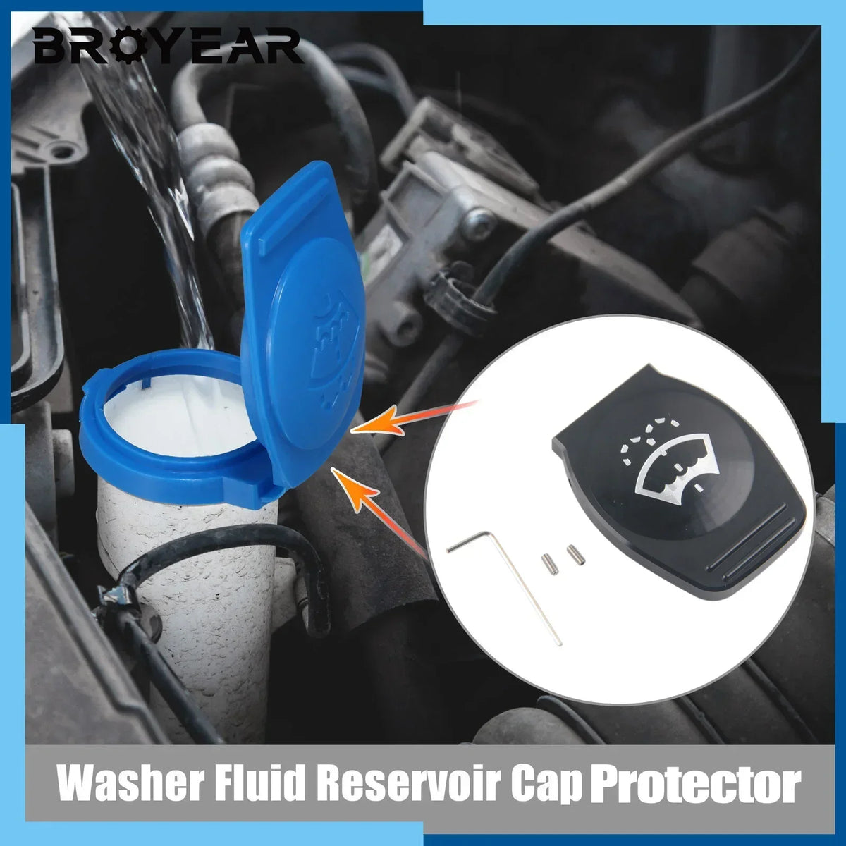 Aluminum Washer Fluid Reservoir Cap For VW Audi Porsche 3Q0955455 by InterCyprus Trading Ltd
