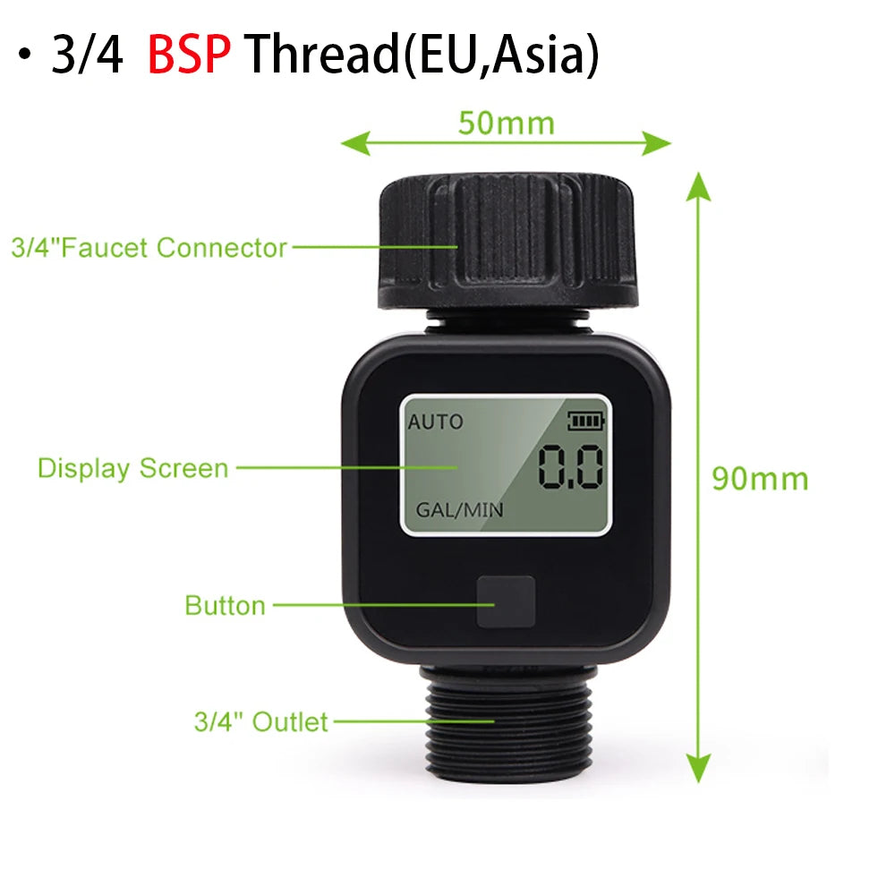 SGS05 LCD Digital Water Flow Meter &ndash; High Accuracy IPX5 UK version Black