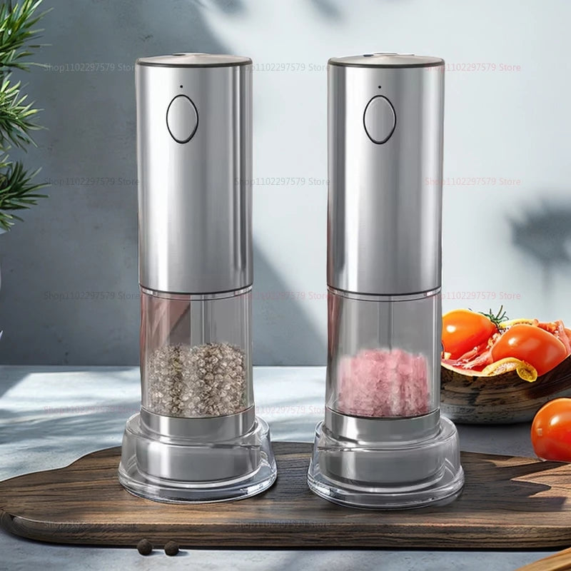 Electric Salt and Pepper Kit &ndash; USB Rechargeable Grinder