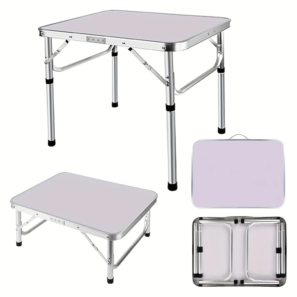 Folding Table With Adjustable Heights 10/22 Inches, Made Of Stainless Steel