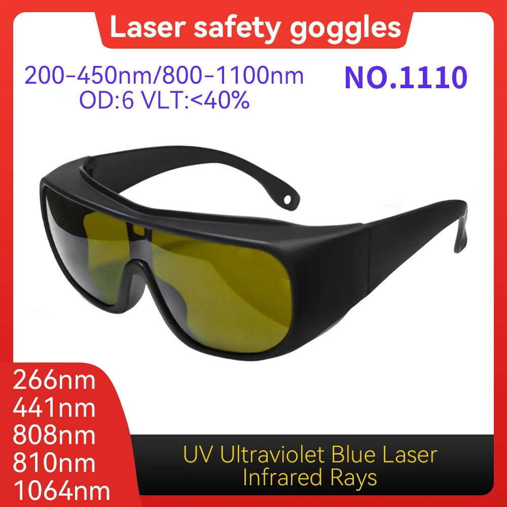 Laser Protection Glasses 10600nm OD6 UV400 - Wide Spectrum Model 1110 OD6