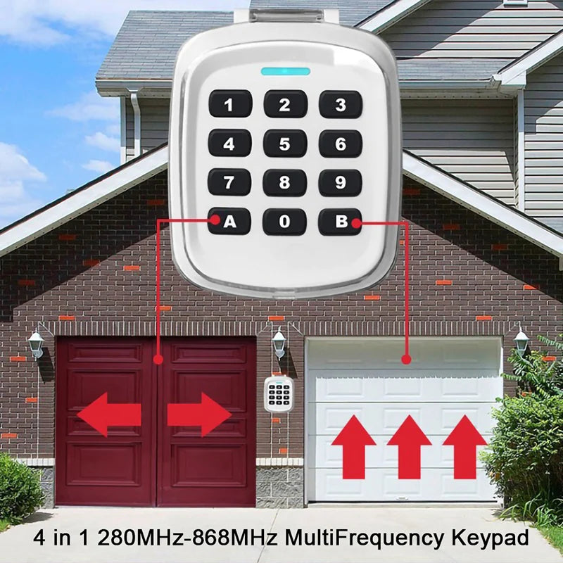 Multi-Frequency Wireless Keypad Garage Door Remote Control