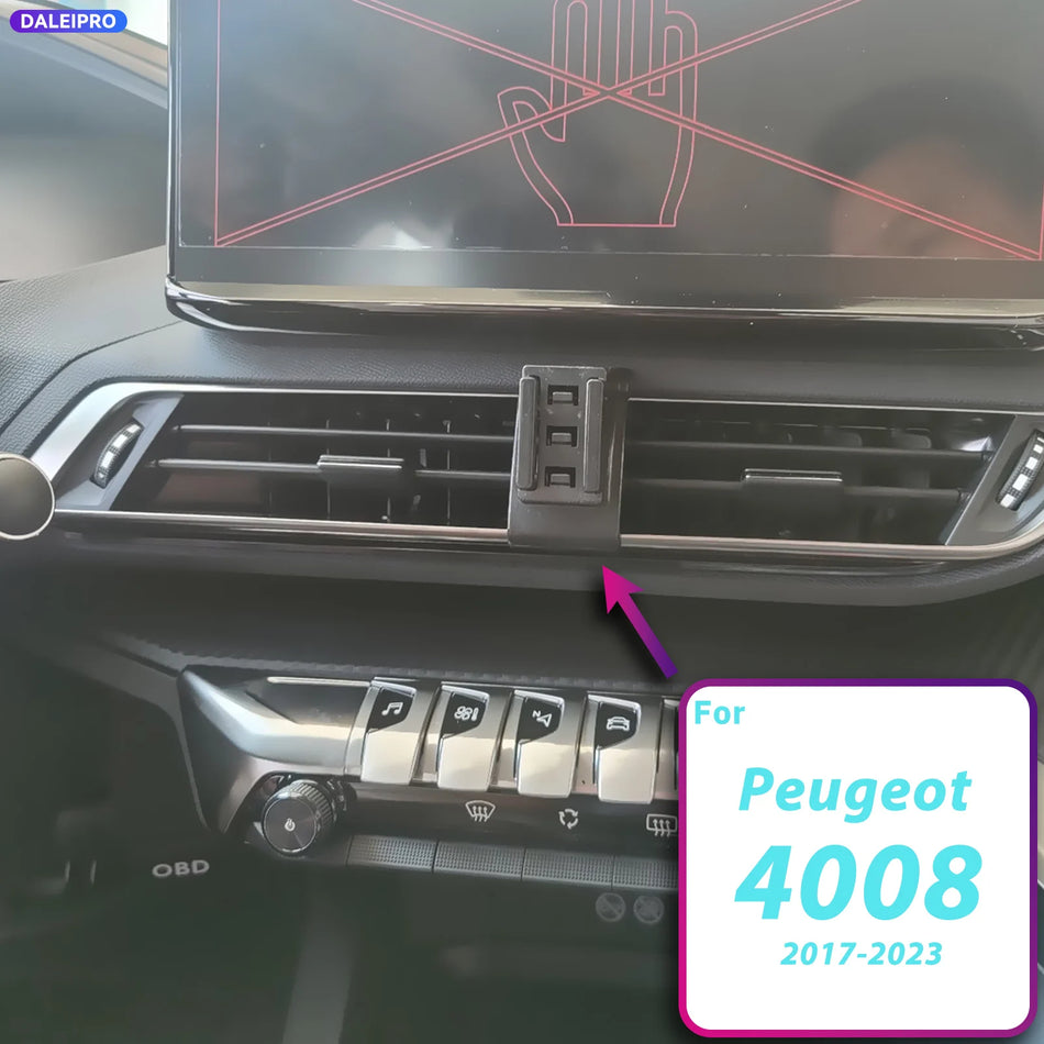 ABS Phone Holder Base With 66W Fast Charging For Peugeot 3008 4008 5008