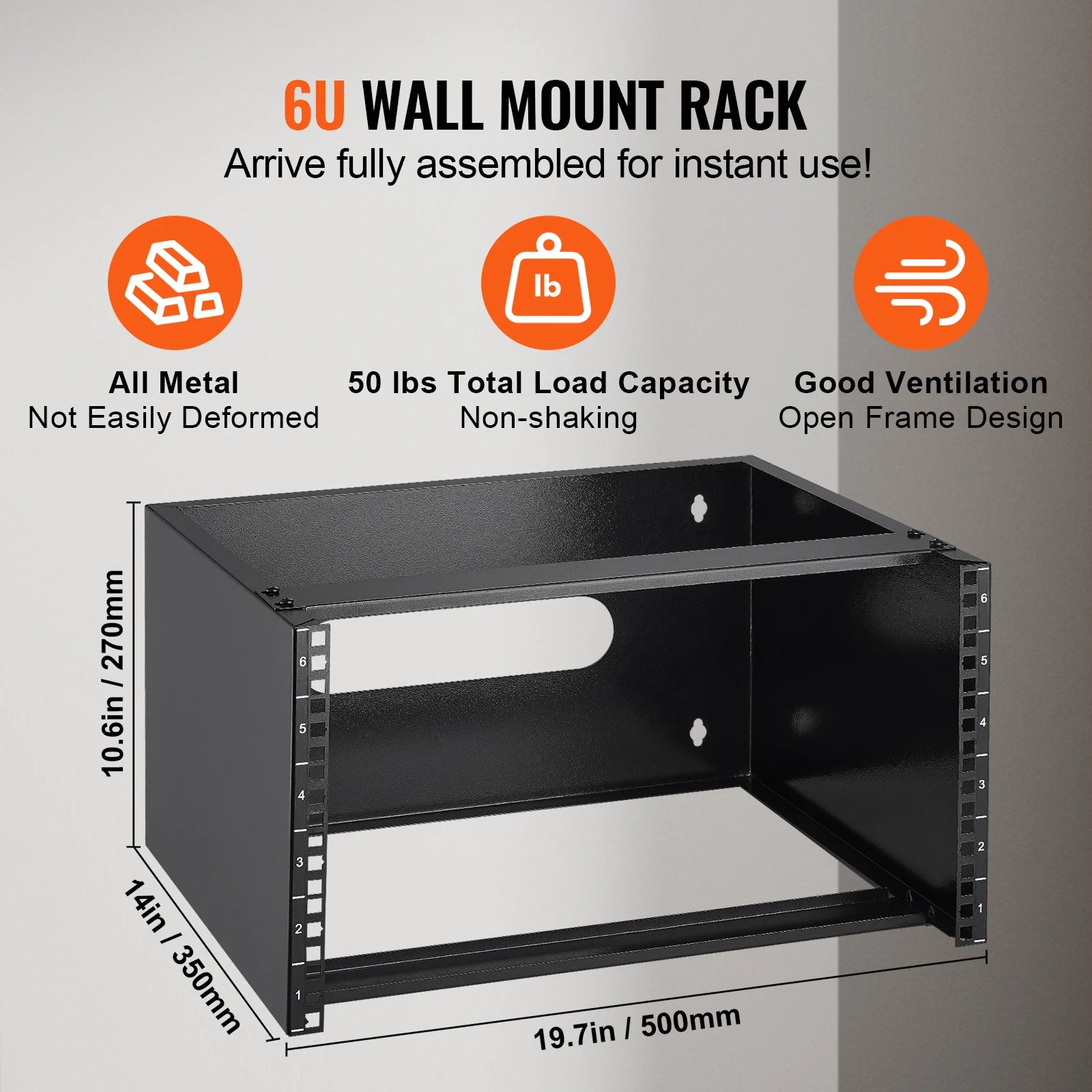 SucceBuy 6U Wall Mount Network Rack &ndash; 14In Depth 50Lb