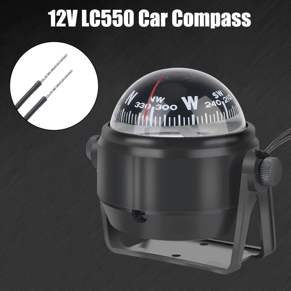 LC550 Boat Compass &ndash; LED Light Waterproof 360 Degree