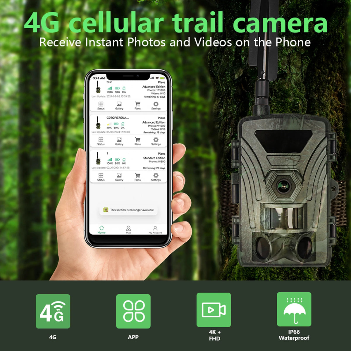 PR802LTE-4G Trail Camera &ndash; 4K Video Capture Fast Trigger