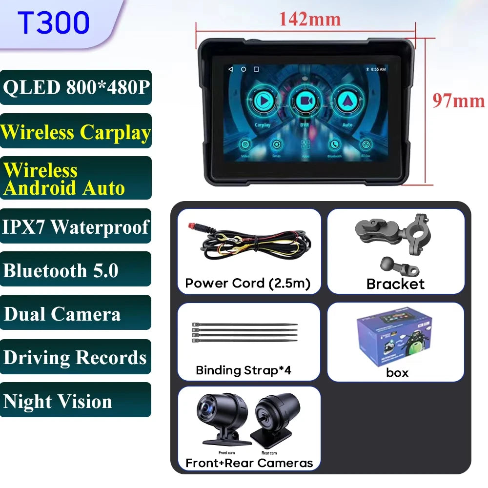 5 Inch Motorcycle Navigation GPS &ndash; IPX7 Waterproof with HD Recording Screen-DVR 1