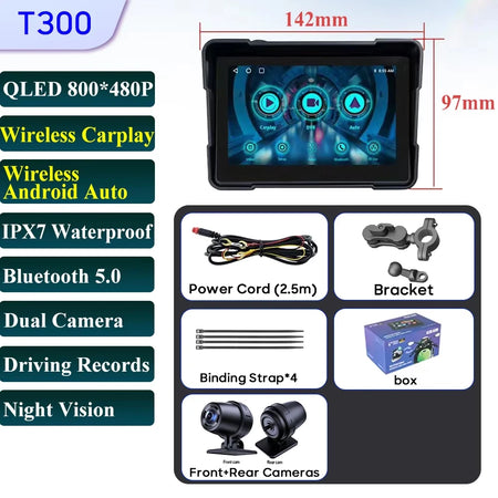 5 Inch Motorcycle Navigation GPS &ndash; IPX7 Waterproof with HD Recording Screen-DVR 1