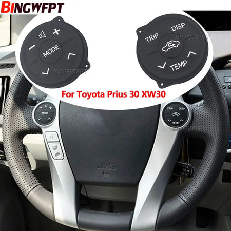 2x (Left + Right) Control Panel Rubber For Toyota Prius XW30 2010 For Prius Eco 2010 For Prius 30 2009 Steering Wheel Switch by InterCyprus Trading Ltd
