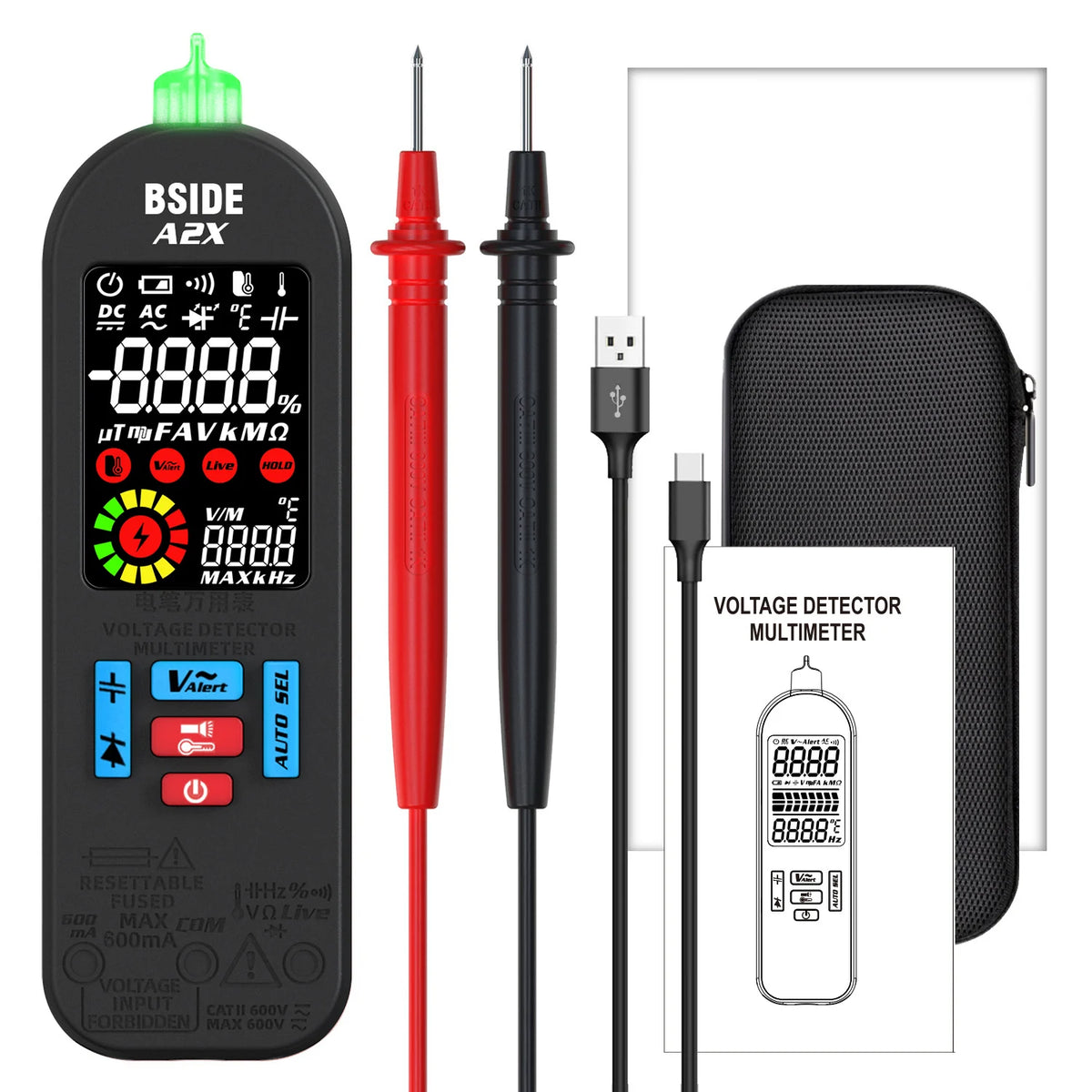 BSIDE A2X Digital Multimeter &ndash; Smart Rechargeable Tester A2X BAG / CHINA