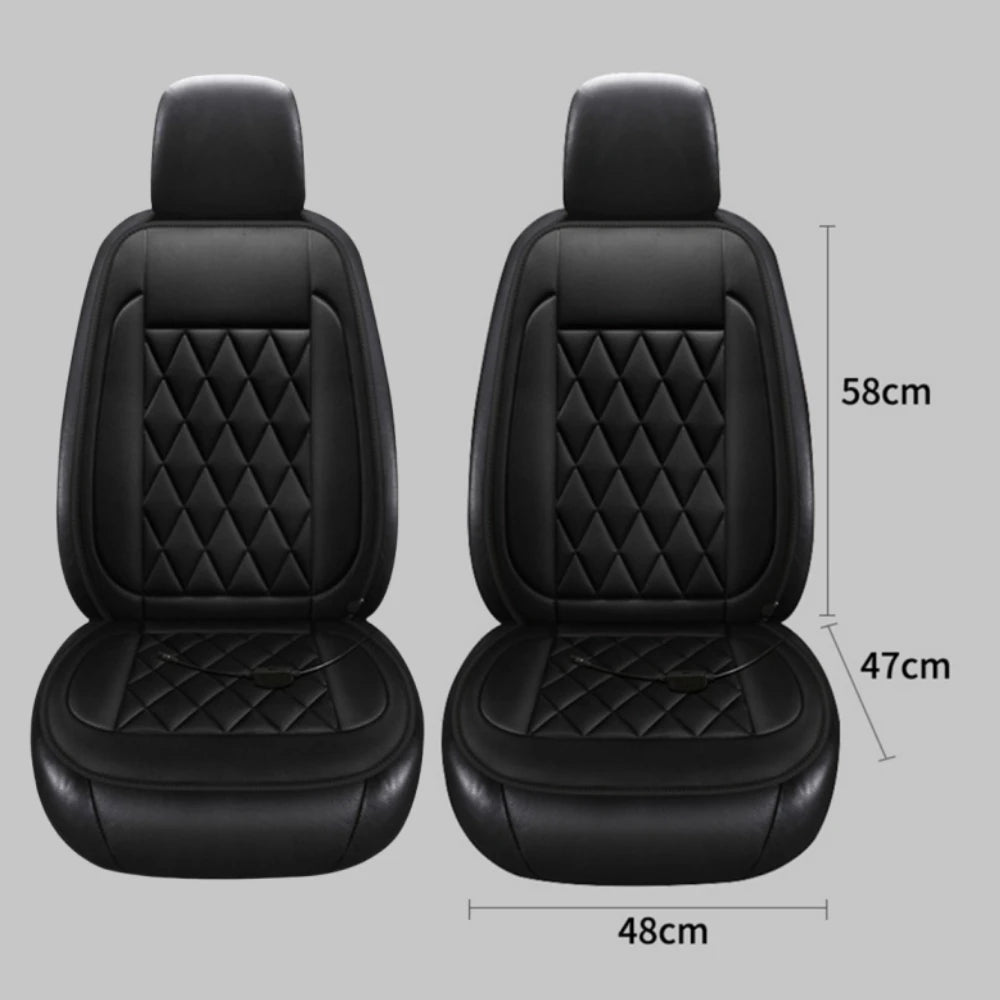 Winter Heated Car Seat Cushion - 2PC 12V Universal Mat for Comfort and Warmth