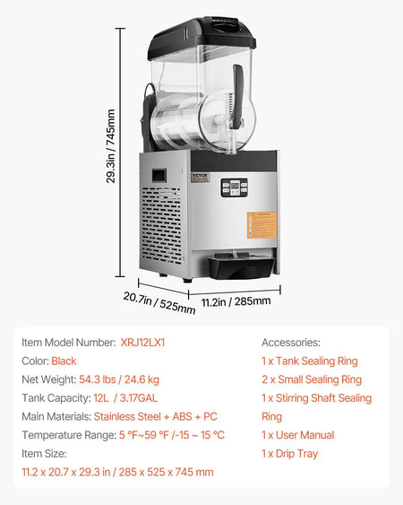 Commercial Slushy Machine Stainless Steel Dual 12L Tanks 1x12L E / United States