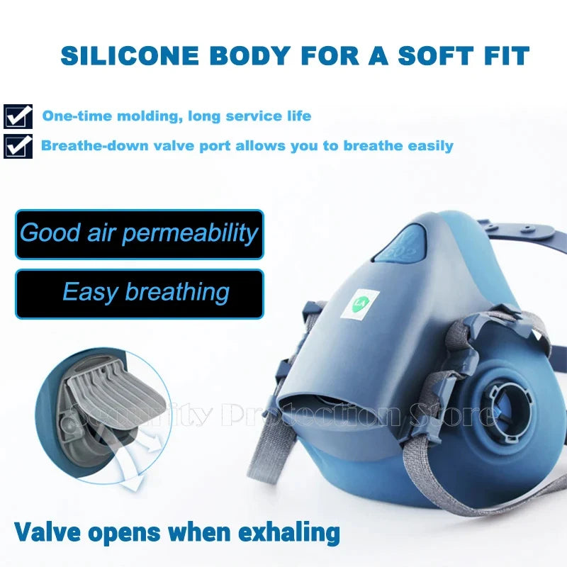 17in1 7502 Respirator Half Face Mask &ndash; Organic Vapor Filter