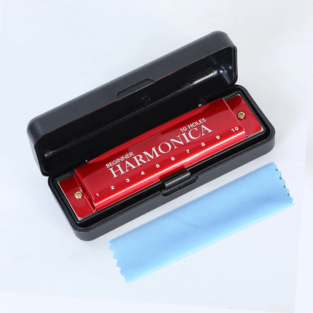 10 Hole C Harmonica Mouth Organ Blues Harp &ndash; Easy to Play Red