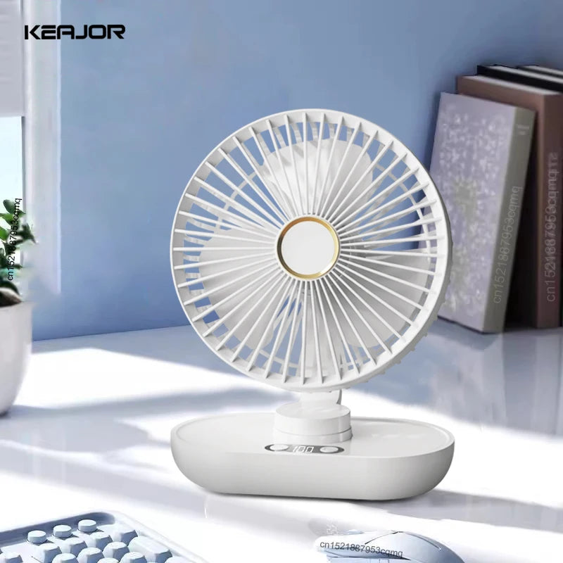 Desk Fan USB Portable Desktop Fan &ndash; Powerful 2400mAh Battery