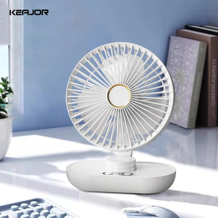 Desk Fan USB Portable Desktop Fan &ndash; Powerful 2400mAh Battery