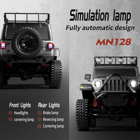 MN128 2.4G RC Crawler 4x4 Car Full Scale &ndash; LED Lighting