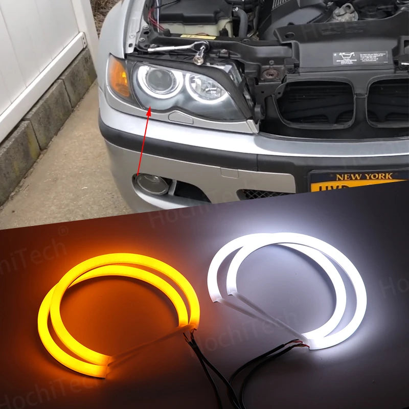 Lumières LED Angel Eye Switchback pour BMW Série 3 E46