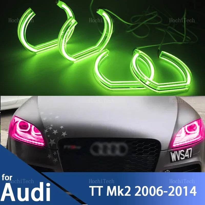 LED Angel Eyes Δαχτυλίδια Με RGB Έλεγχο Από Εφαρμογή Για Audi TT Mk2 2006-2014