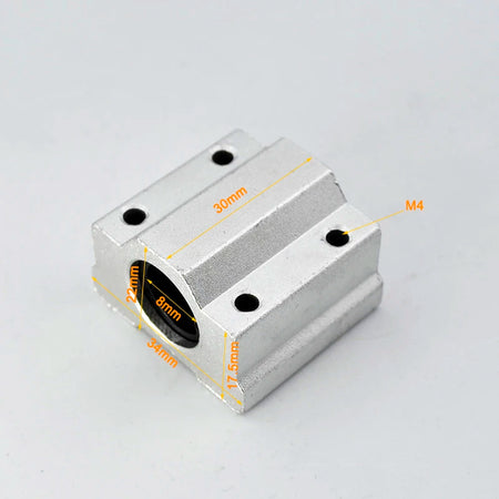 SCS8UU Linear Bearings With Aluminum Pedestal &ndash; 8mm Bore