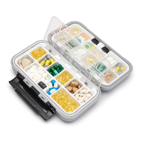 Multifunctional Travel Pill Organizer and Medicine Storage Container with Adjustable Lattice and Waterproof Design