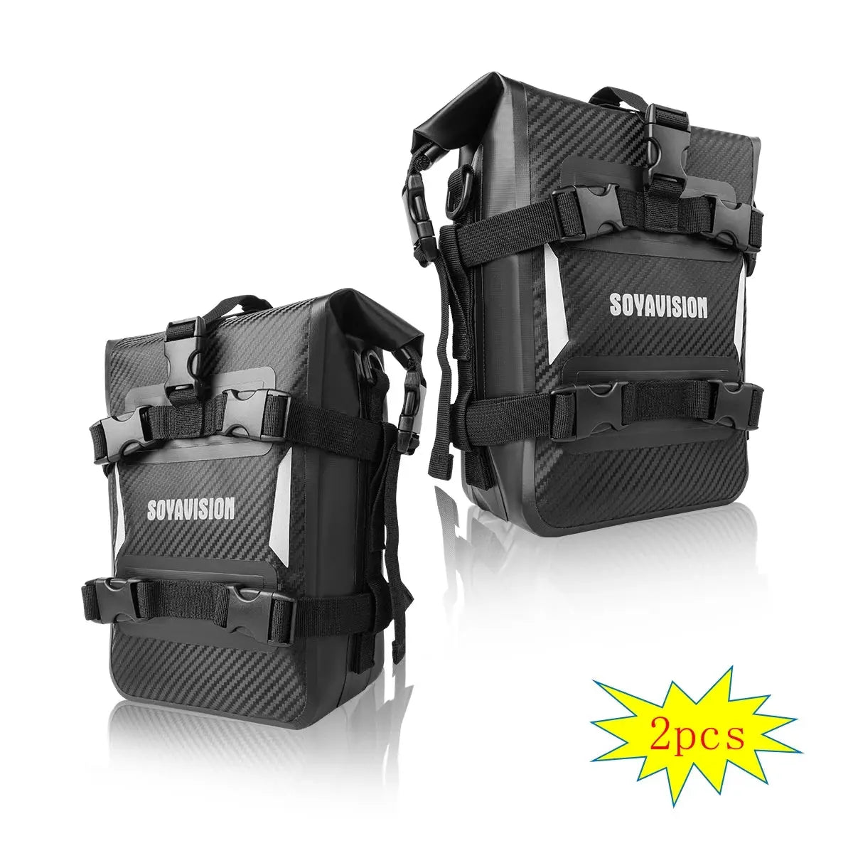 Reflective Motorcycle Dry Bag Bumper Crash Bar Bags 7L-9L Motorcycle Sissy Bar Back Seat Saddle Rack Side Tool Bag Pack by InterCyprus Trading Ltd