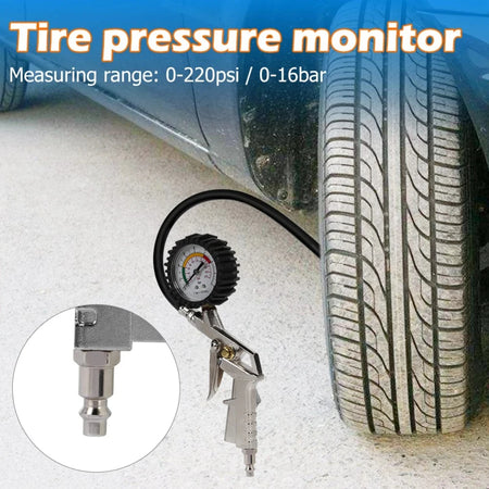 New Car Tire Pressure Gauge - 0-220 PSI EU Plug Durable
