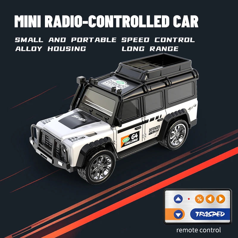 Mini RC Car 1/64 Remote Control Off Road &ndash; Drift Ready A-6601A white