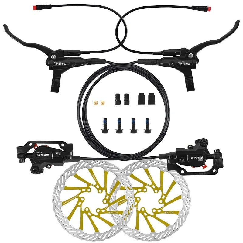 BUCKLOS Hydraulic Disc Brake Kit for Electric Bicycles and Scooters G3-160-Rotor Yellow