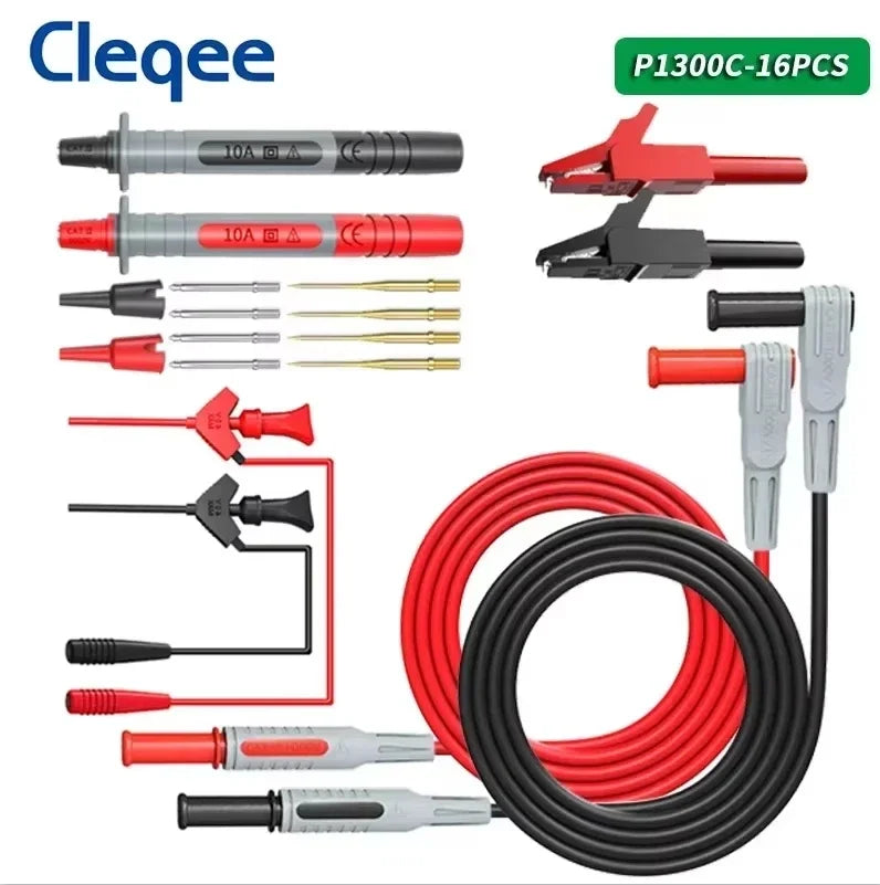 Cleqee P1300 Series Multimeter Test Lead Kit &ndash; 1000V Rating P1300C