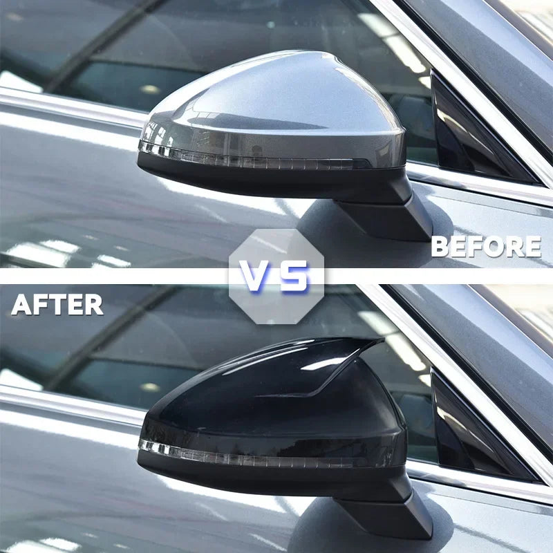 Гладкие жемчужно-черные колпачки боковых зеркал для Audi A4 A5 S4 S5 B9