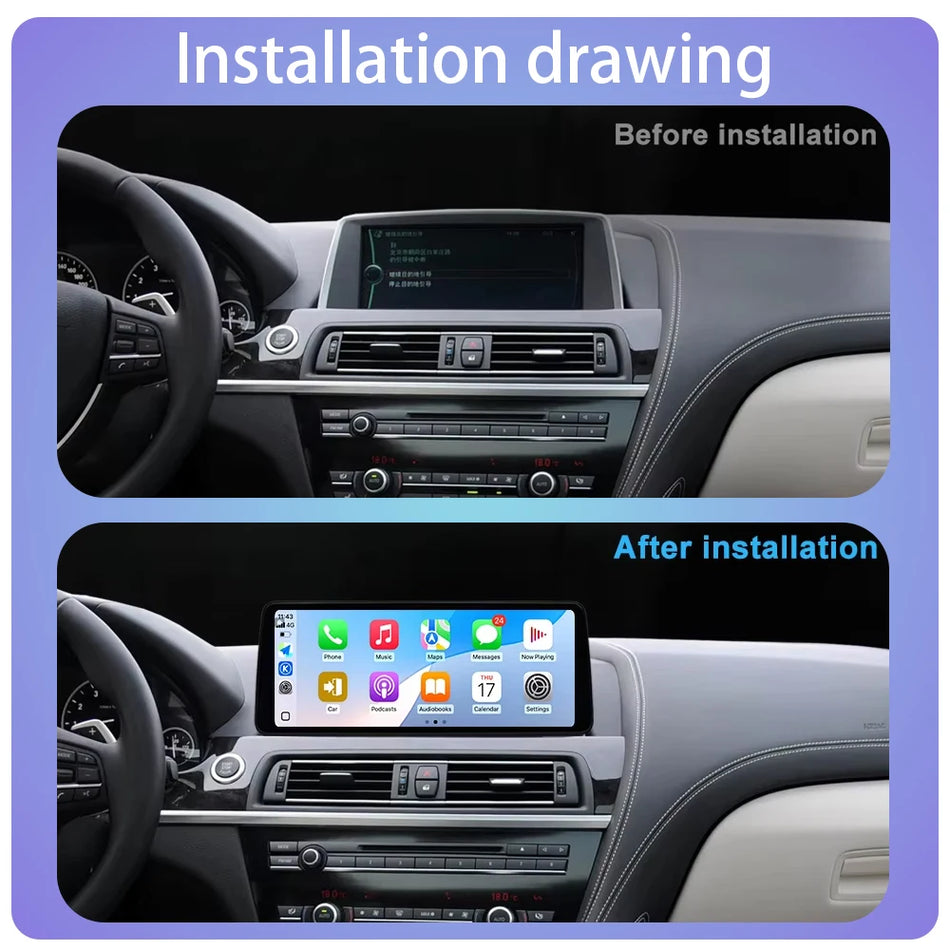 Radio Android de 12,3 inch 16 pentru BMW F06 F12 Seria 6 Carplay DSP 4G GPS Bluetooth