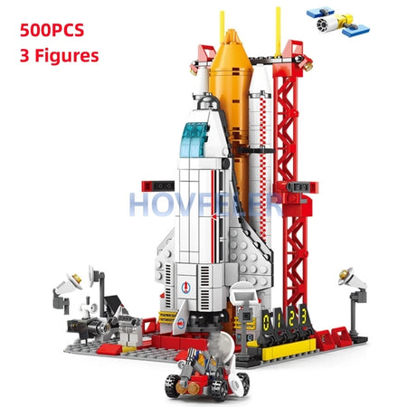 HOVFELER Space Astronaut Building Blocks Set - Shuttle, Satellite, Rocket &amp; Space Station 500Pcs NO BOX  8862 / CHINA