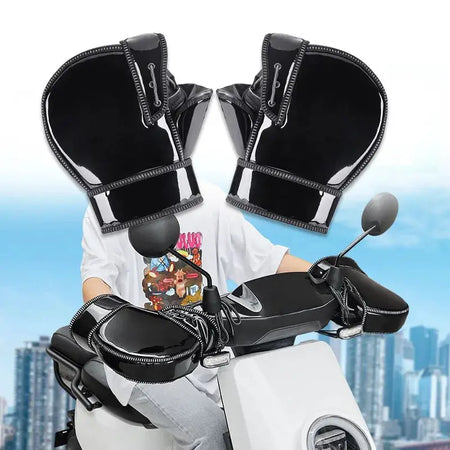 Motorcycle Scooter Bicycle Windproof Rainproof Winter Keep Warm Hot Protect Handlebar Handle Large Guard Cover Gloves by InterCyprus Trading Ltd