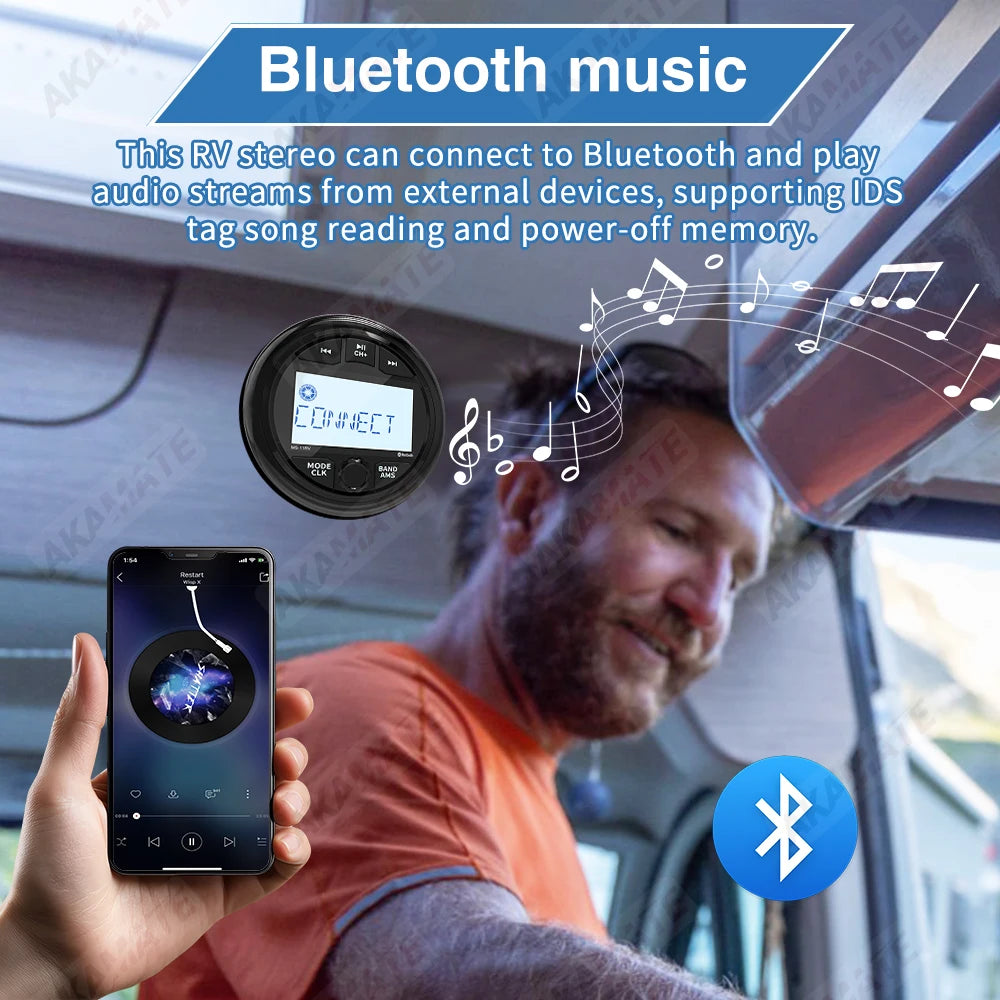 MS-11RV-1 Stereo Radio &ndash; Bluetooth Waterproof Universal