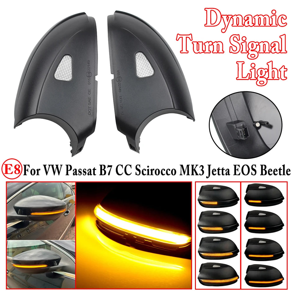 Luces de señal de giro LED en el ala lateral para Volkswagen Passat CC B7 Beetle Scirocco Jetta Mk6