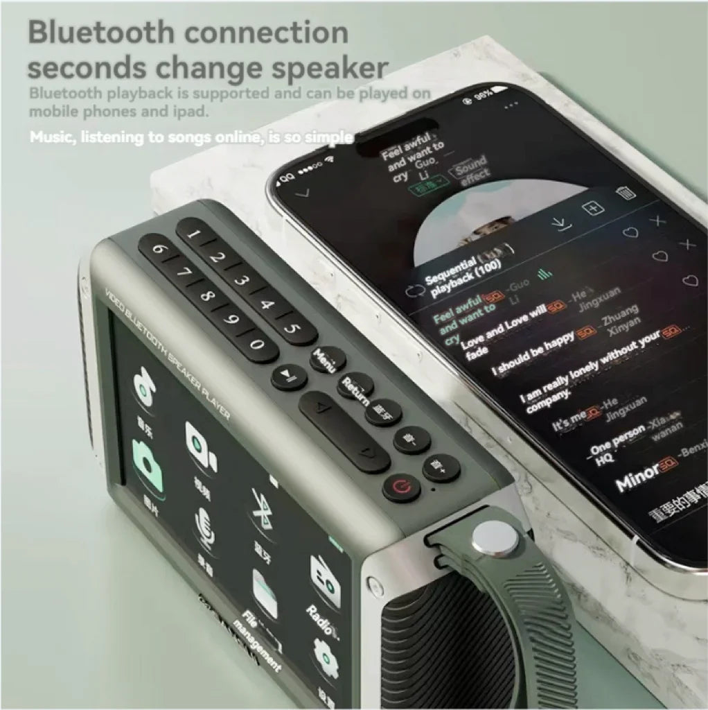 SANSUI F53 Wireless Bluetooth Speaker with LED Display, FM Radio, and MP4 Player