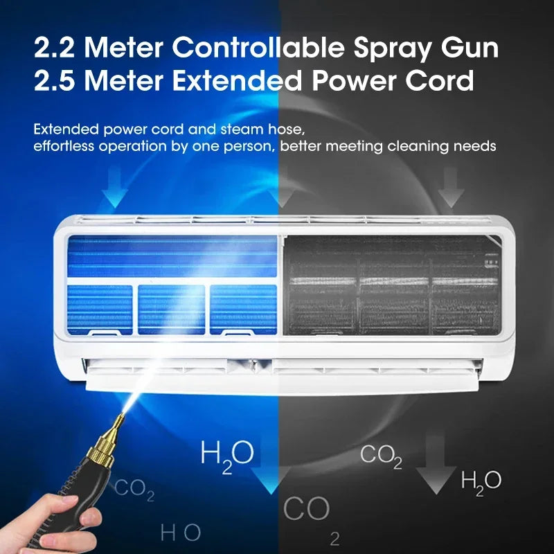 2500W High-Temperature Steam Cleaner for Home &amp; Car - US/EU Plug