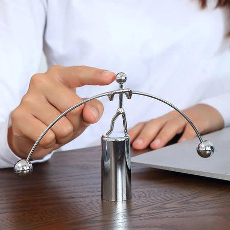 Kinetic Art Weightlifter Desk Toy for Stress Relief and Home Office Decor - Perfect Gift for Adults &amp; Kids