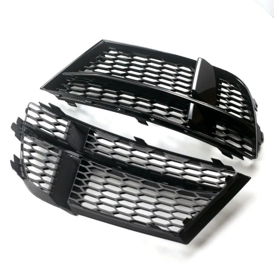Parrilla de carreras para faros antiniebla para Audi A3 8V S-Line Sedan Sportback Convertible, ABS, parachoques frontal de panal negro brillante