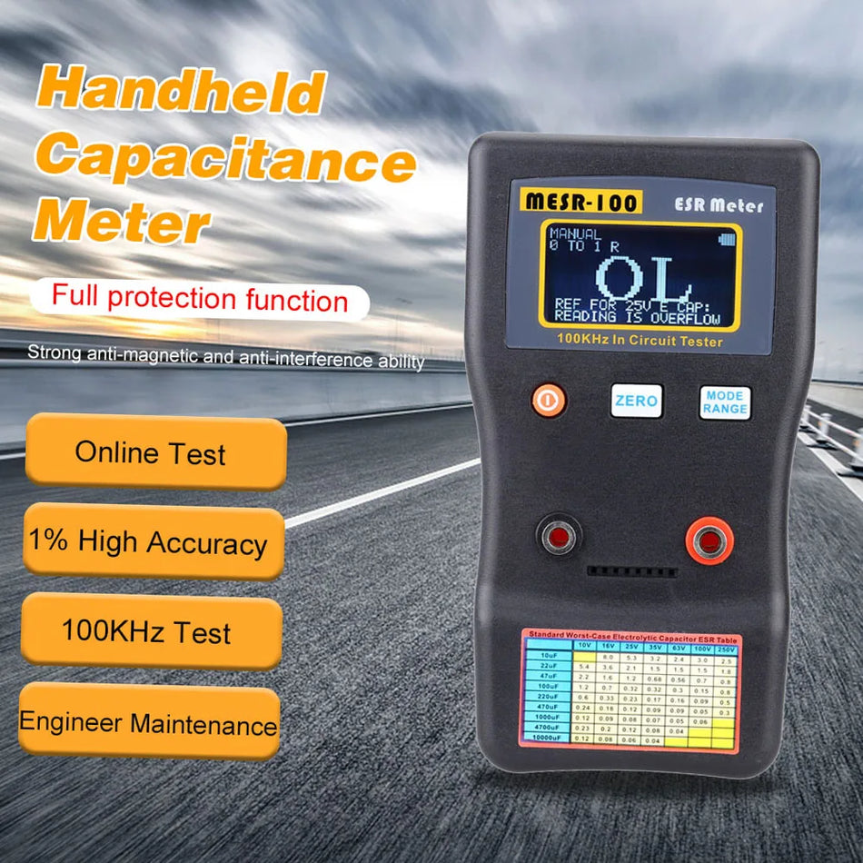 MESR100 ESR Condensatortester Ohm Meter Interne Weerstand