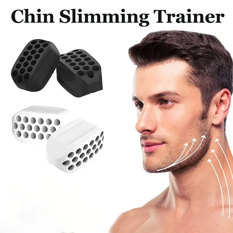 2-Pack Food-Grade Silicone Chin Line Exerciser, Facial Muscle Trainer