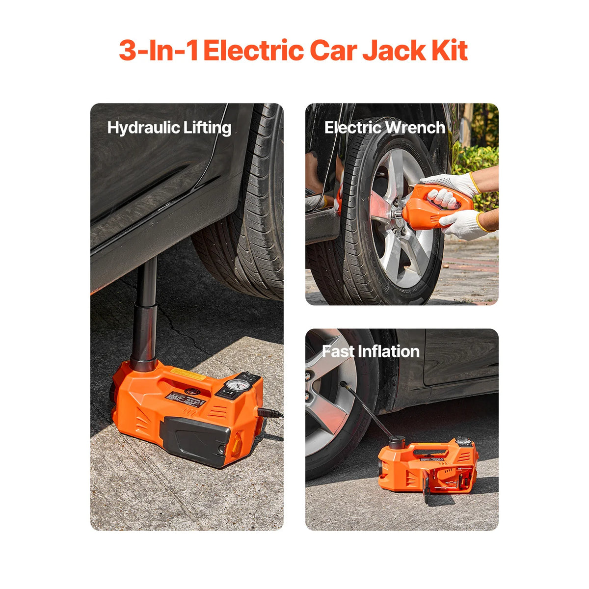 SucceBuy Electric Car Jack &ndash; 5T Capacity Built In Inflator