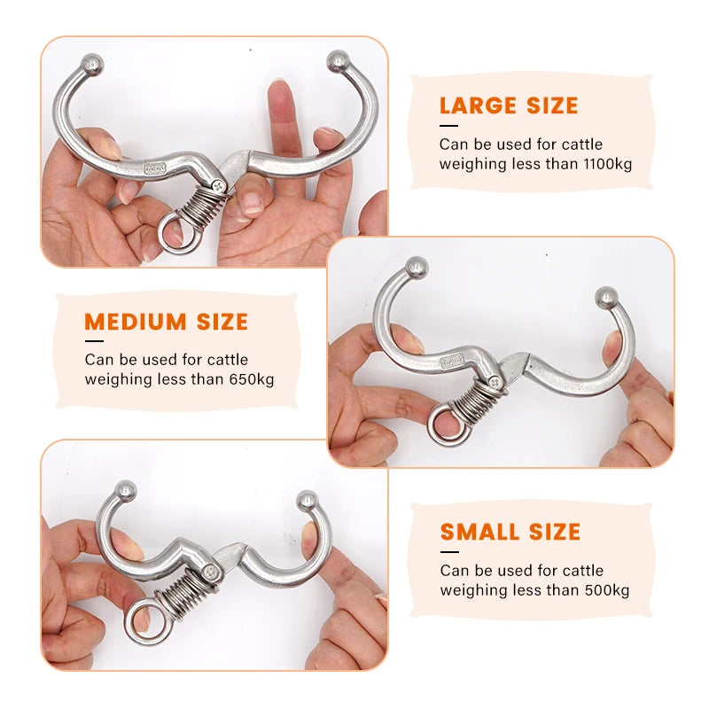 1Pc Cattle Nose Rings Stainless Steel Clamp &ndash; Durable