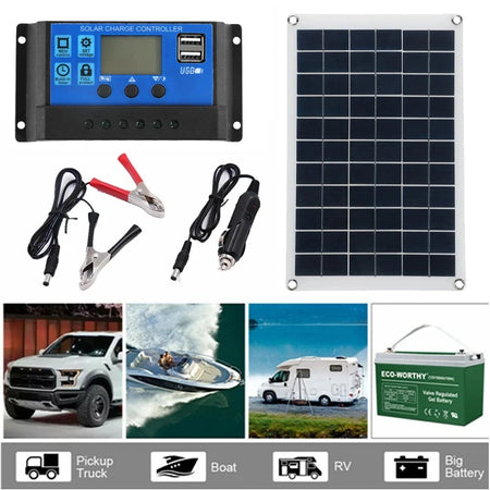 200W Solar Panel Kit 18V &ndash; Dual USB Output For Camping