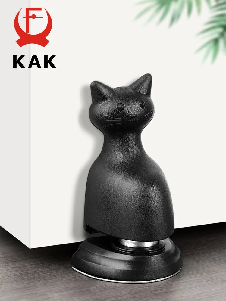 Магнитный дверной стопор в форме кошки с клеящейся наклейкой