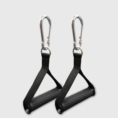 Multifunction Gym Resistance Bands Handles - Anti-slip Grip &amp; Strong Nylon 2Pcs-Black-buckle