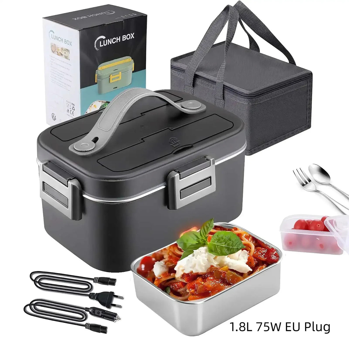 Homefish 1.8L Electric Lunch Box 75W &ndash; Leakproof Design 1.8L-EU plug